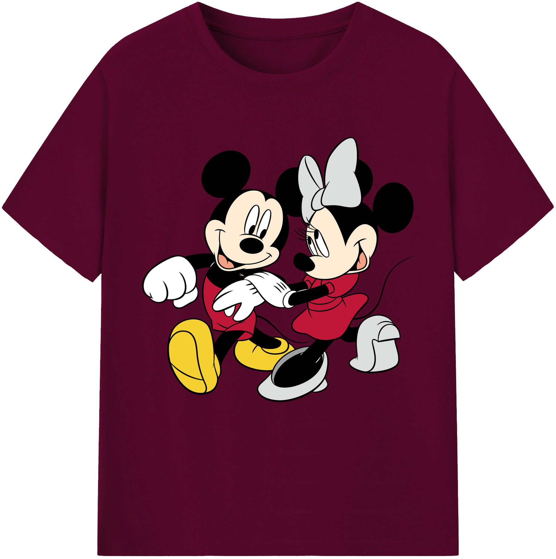 （画像用） ミッキーマウス Mickey Mouse レディースカジュアルプリントTシャツ（綿100％）